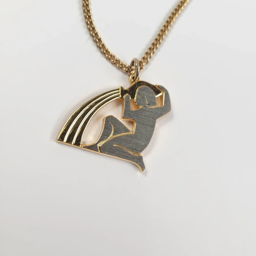 Aquarius‎ Necklace Bracelet Set Gold Tone Zodiac Horoscope Astrology Jewelry